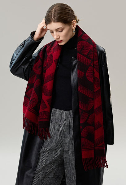 Fashion Designer Scarf, Soft Cashmere Scarf for Women, Cold Weather Scarf, Elegant Scarf, Holiday Women Scarf, Modern Wool Scarf, Warm Winter Scarf-Grace Painting Crafts