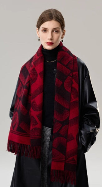 Fashion Designer Scarf, Soft Cashmere Scarf for Women, Cold Weather Scarf, Elegant Scarf, Holiday Women Scarf, Modern Wool Scarf, Warm Winter Scarf-Grace Painting Crafts