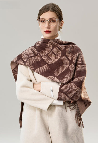 Cold Weather Scarf, Fashion Designer Scarf, Elegant Scarf, Holiday Women Scarf, Modern Wool Scarf, Warm Winter Scarf, Soft Cashmere Scarf for Women-Grace Painting Crafts