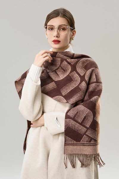 Cold Weather Scarf, Fashion Designer Scarf, Elegant Scarf, Holiday Women Scarf, Modern Wool Scarf, Warm Winter Scarf, Soft Cashmere Scarf for Women-Grace Painting Crafts