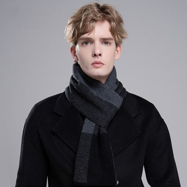Formal Men Scarf Styles, Business Wool Scarf for Gentleman, Men's Winter Scarf, Thick Wool Scarf for Men, Modern Casual Scarf Men, Men's Wool Scarf Winter-Grace Painting Crafts