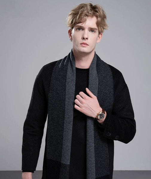 Formal Men Scarf Styles, Business Wool Scarf for Gentleman, Men's Winter Scarf, Thick Wool Scarf for Men, Modern Casual Scarf Men, Men's Wool Scarf Winter-Grace Painting Crafts