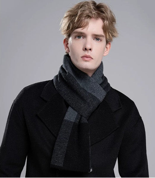 Formal Men Scarf Styles, Business Wool Scarf for Gentleman, Men's Winter Scarf, Thick Wool Scarf for Men, Modern Casual Scarf Men, Men's Wool Scarf Winter-Grace Painting Crafts