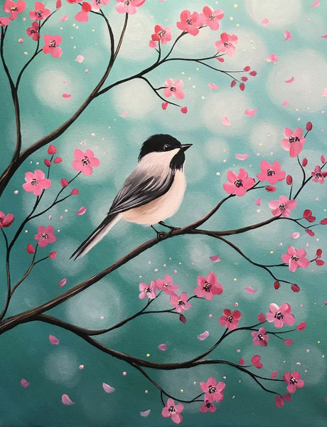 Small Singing Bird Painting, Easy Painting Ideas on Canvas, Easy Hand Paitned Canvas Art on Canvas, Simple Acrylic Paintings, Simple Landscape Artwork-Grace Painting Crafts
