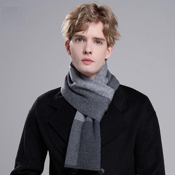 Business Wool Scarf for Gentleman, Men's Winter Scarf, Formal Men Scarf Styles, Thick Wool Scarf for Men, Modern Casual Scarf Men, Men's Wool Scarf Winter-Grace Painting Crafts