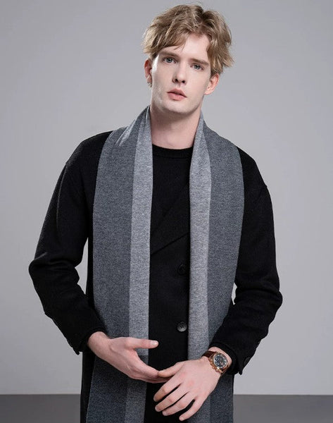 Business Wool Scarf for Gentleman, Men's Winter Scarf, Formal Men Scarf Styles, Thick Wool Scarf for Men, Modern Casual Scarf Men, Men's Wool Scarf Winter-Grace Painting Crafts