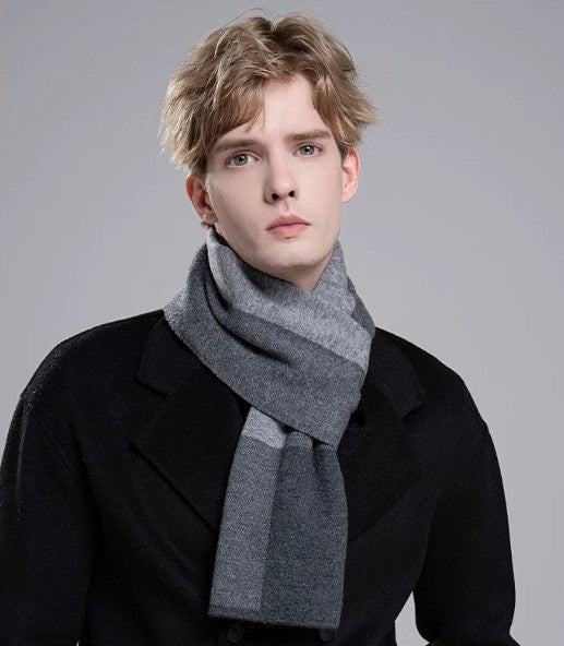 Business Wool Scarf for Gentleman, Men's Winter Scarf, Formal Men Scarf Styles, Thick Wool Scarf for Men, Modern Casual Scarf Men, Men's Wool Scarf Winter-Grace Painting Crafts