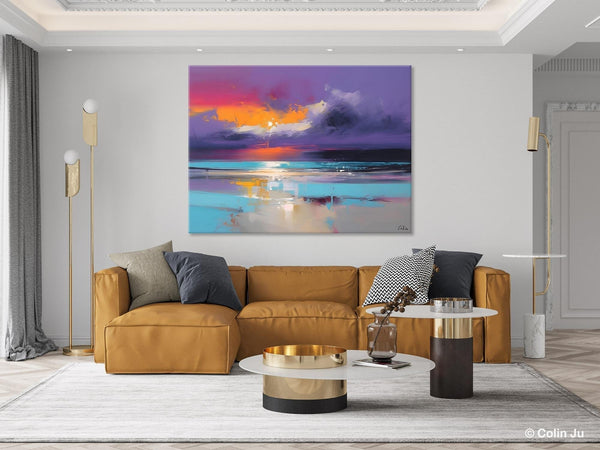 Abstract Landscape Paintings, Modern Abstract Wall Art, Extra Large Canvas Painting for Dining Room, Original Canvas Wall Art Paintings-Grace Painting Crafts