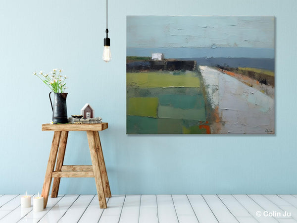 Heavy Texture Canvas Art, Abstract Landscape Paintings, Extra Large Canvas Painting for Living Room, Large Original Abstract Wall Art-Grace Painting Crafts