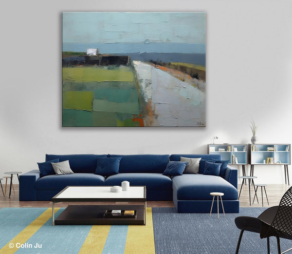 Heavy Texture Canvas Art, Abstract Landscape Paintings, Extra Large Canvas Painting for Living Room, Large Original Abstract Wall Art-Grace Painting Crafts