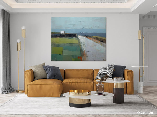 Heavy Texture Canvas Art, Abstract Landscape Paintings, Extra Large Canvas Painting for Living Room, Large Original Abstract Wall Art-Grace Painting Crafts