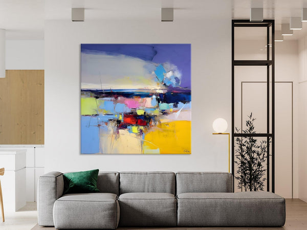 Landscape Abstract Paintings, Original Canvas Wall Art Paintings, Modern Canvas Painting for Dining Room, Acrylic Painting on Canvas-Grace Painting Crafts