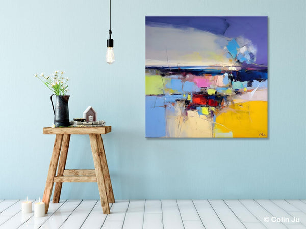 Landscape Abstract Paintings, Original Canvas Wall Art Paintings, Modern Canvas Painting for Dining Room, Acrylic Painting on Canvas-Grace Painting Crafts