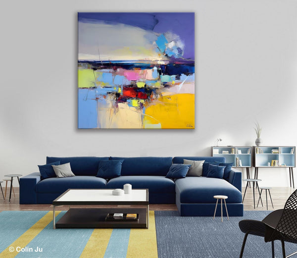 Landscape Abstract Paintings, Original Canvas Wall Art Paintings, Modern Canvas Painting for Dining Room, Acrylic Painting on Canvas-Grace Painting Crafts