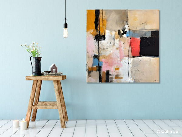 Contemporary Canvas Art, Modern Acrylic Artwork, Original Modern Paintings, Heavy Texture Canvas Art, Large Abstract Painting for Bedroom-Grace Painting Crafts