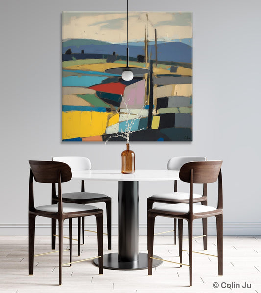 Original Landscape Wall Art Paintings, Abstract Wall Art Painting for Living Room, Landscape Canvas Paintings, Acrylic Painting on Canvas-Grace Painting Crafts