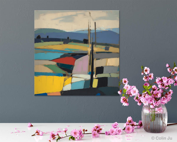 Original Landscape Wall Art Paintings, Abstract Wall Art Painting for Living Room, Landscape Canvas Paintings, Acrylic Painting on Canvas-Grace Painting Crafts