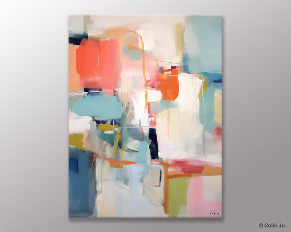 Large Wall Art Painting for Bedroom, Original Canvas Art, Contemporary Acrylic Painting on Canvas, Oversized Modern Abstract Wall Paintings-Grace Painting Crafts