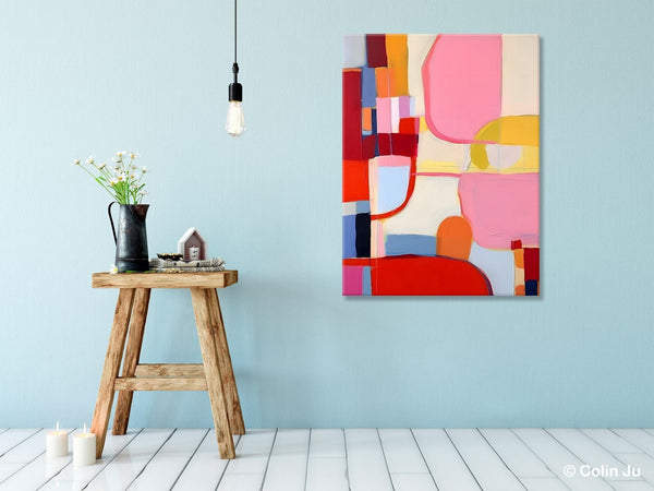 Original Canvas Artwork, Contemporary Acrylic Painting on Canvas, Large Painting for Dining Room, Simple Abstract Art, Wall Art Paintings-Grace Painting Crafts