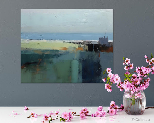 Landscape Acrylic Paintings, Landscape Abstract Paintings, Modern Wall Art for Living Room, Original Abstract Abstract Painting on Canvas-Grace Painting Crafts