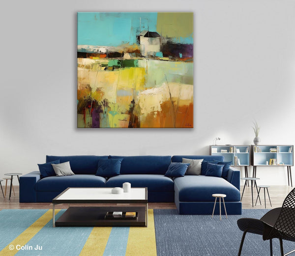 Landscape Canvas Paintings, Landscape Acrylic Art, Original Abstract Art, Hand Painted Canvas Art, Large Landscape Paintings for Living Room-Grace Painting Crafts