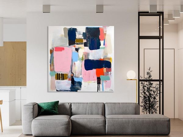 Modern Original Abstract Wall Art, Contemporary Canvas Art, Canvas Paintings, Large Abstract Art for Bedroom, Simple Modern Acrylic Artwork-Grace Painting Crafts
