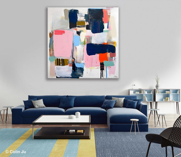 Modern Original Abstract Wall Art, Contemporary Canvas Art, Canvas Paintings, Large Abstract Art for Bedroom, Simple Modern Acrylic Artwork-Grace Painting Crafts