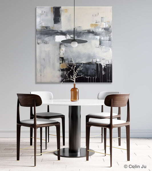 Abstract Canvas Art for Living Room, Original Modern Acrylic Art, Modern Canvas Paintings, Extra Large Abstract Paintings for Dining Room-Grace Painting Crafts