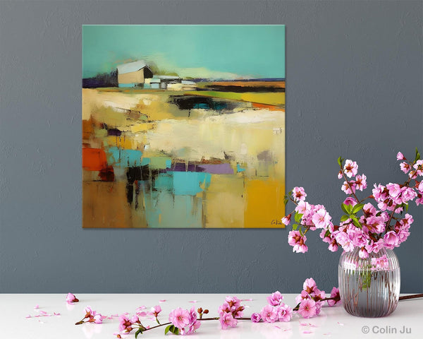 Large Landscape Canvas Paintings, Hand Painted Canvas Art, Landscape Acrylic Art, Original Abstract Art, Landscape Paintings for Living Room-Grace Painting Crafts