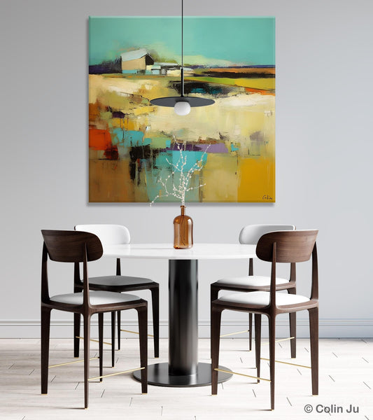 Large Landscape Canvas Paintings, Hand Painted Canvas Art, Landscape Acrylic Art, Original Abstract Art, Landscape Paintings for Living Room-Grace Painting Crafts
