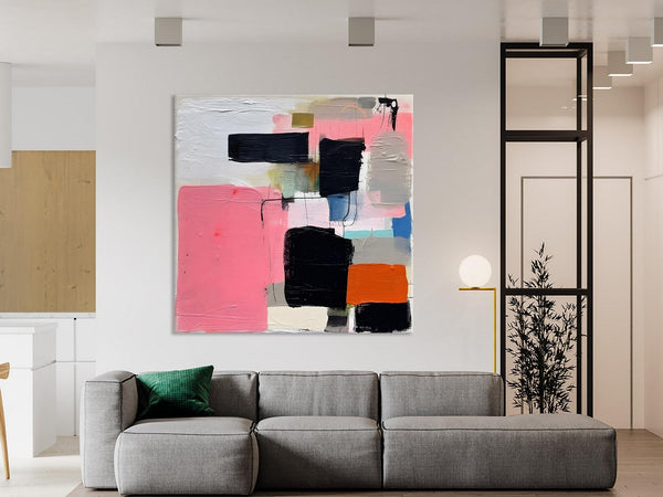 Modern Original Abstract Art, Large Wall Art for Bedroom, Geometric Modern Acrylic Art, Canvas Paintings for Sale, Contemporary Canvas Art-Grace Painting Crafts