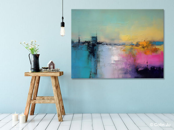 Hand Painted Original Canvas Wall Art, Abstract Landscape Paintings for Bedroom, Modern Landscape Artwork, Contemporary Acrylic Paintings-Grace Painting Crafts