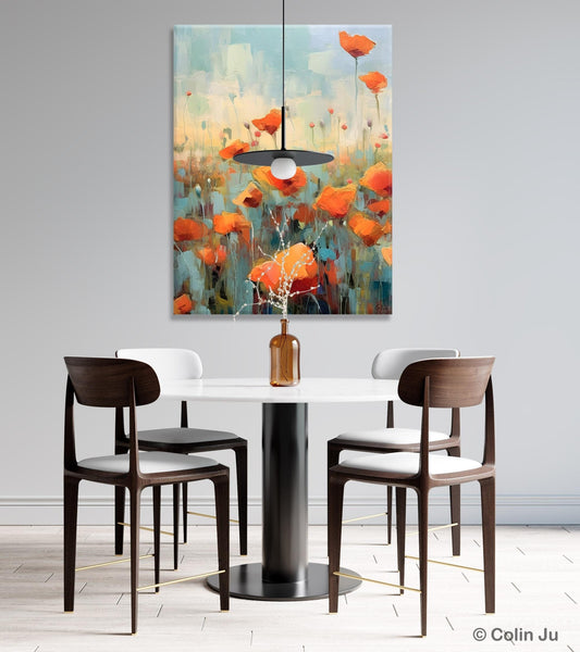 Flower Canvas Paintings, Flower Field Painting, Large Original Landscape Painting for Bedroom, Acrylic Paintings on Canvas, Hand Painted Art-Grace Painting Crafts