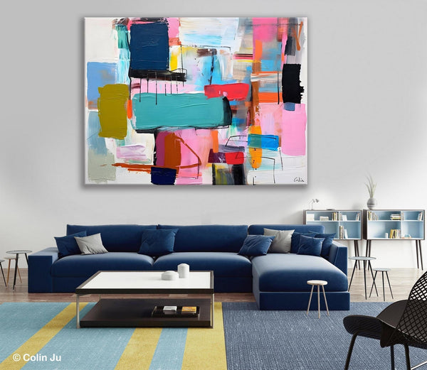 Original Abstract Art Paintings, Hand Painted Canvas Art, Acrylic Painting on Canvas, Large Canvas Art for Sale, Large Painting for Bedroom-Grace Painting Crafts