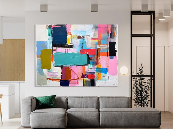 Original Abstract Art Paintings, Hand Painted Canvas Art, Acrylic Painting on Canvas, Large Canvas Art for Sale, Large Painting for Bedroom-Grace Painting Crafts