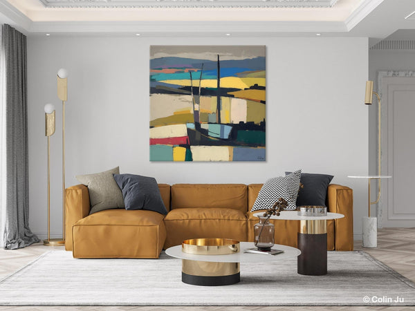 Landscape Canvas Art, Original Abstract Art, Hand Painted Canvas Art, Abstract Landscape Painting, Large Abstract Painting for Living Room-Grace Painting Crafts