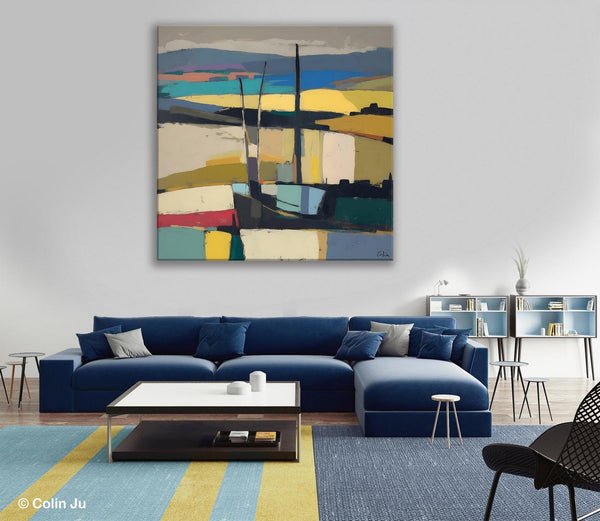 Landscape Canvas Art, Original Abstract Art, Hand Painted Canvas Art, Abstract Landscape Painting, Large Abstract Painting for Living Room-Grace Painting Crafts