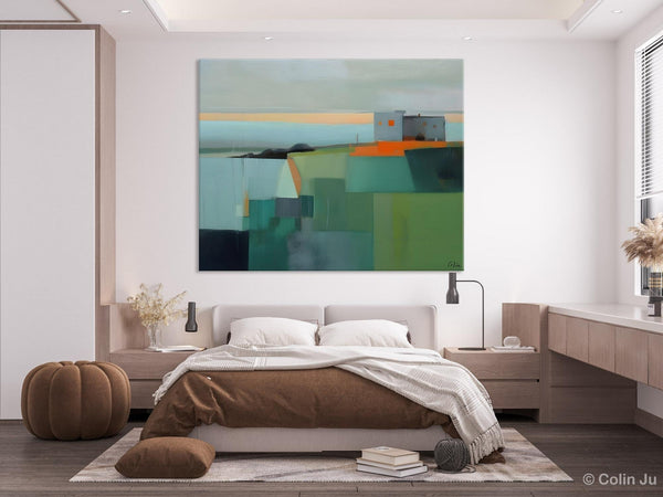 Large Original Canvas Wall Art, Contemporary Landscape Paintings, Extra Large Acrylic Painting for Dining Room, Abstract Painting on Canvas-Grace Painting Crafts
