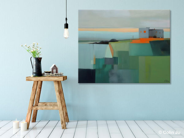 Large Original Canvas Wall Art, Contemporary Landscape Paintings, Extra Large Acrylic Painting for Dining Room, Abstract Painting on Canvas-Grace Painting Crafts