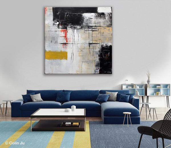 Large Abstract Art for Bedroom, Original Abstract Wall Art, Simple Modern Acrylic Artwork, Modern Canvas Paintings, Contemporary Canvas Art-Grace Painting Crafts