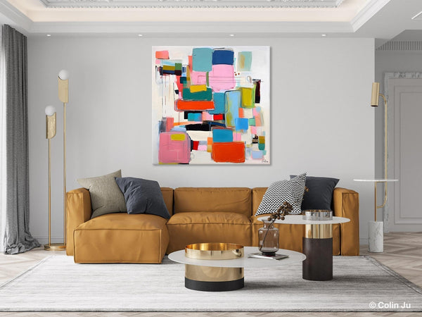 Original Abstract Wall Art, Geometric Modern Acrylic Art, Large Abstract Art for Bedroom, Modern Canvas Paintings, Contemporary Canvas Art-Grace Painting Crafts