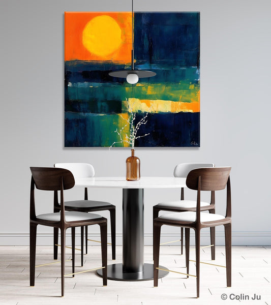 Large Abstract Painting for Dining Room, Modern Acrylic Artwork, Simple Canvas Paintings, Contemporary Canvas Art, Original Modern Wall Art-Grace Painting Crafts