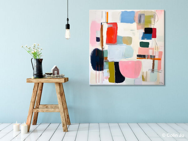 Modern Canvas Paintings, Large Abstract Painting for Bedroom, Original Abstract Wall Art, Modern Acrylic Artwork, Contemporary Canvas Art-Grace Painting Crafts
