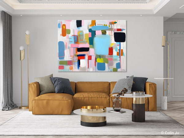 Original Abstract Art, Hand Painted Canvas Art, Modern Wall Art Ideas for Dining Room, Large Canvas Paintings, Contemporary Acrylic Painting-Grace Painting Crafts
