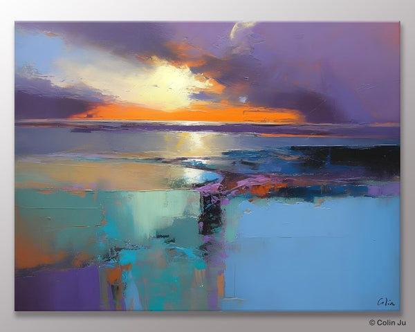 Landscape Canvas Paintings for Living Room, Original Landscape Paintings, Extra Large Modern Wall Art Paintings, Acrylic Painting on Canvas-Grace Painting Crafts