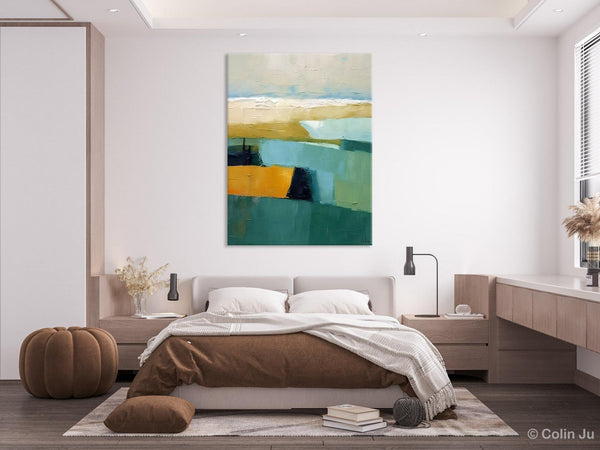 Large Geometric Abstract Painting, Landscape Canvas Paintings for Bedroom, Acrylic Painting on Canvas, Original Landscape Abstract Painting-Grace Painting Crafts
