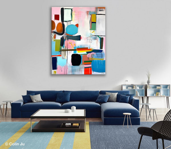 Original Acrylic Wall Art, Oversized Contemporary Acrylic Paintings, Abstract Canvas Paintings, Extra Large Canvas Painting for Living Room-Grace Painting Crafts