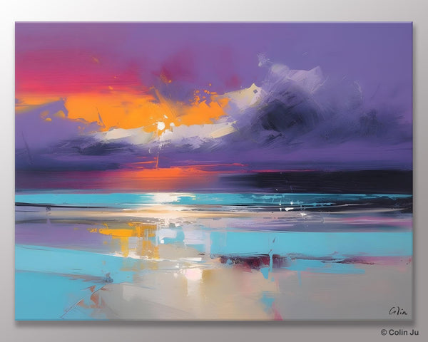 Abstract Landscape Paintings, Modern Abstract Wall Art, Extra Large Canvas Painting for Dining Room, Original Canvas Wall Art Paintings-Grace Painting Crafts