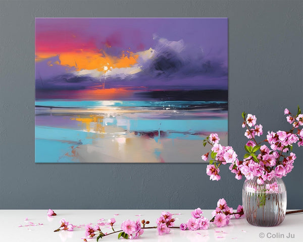 Abstract Landscape Paintings, Modern Abstract Wall Art, Extra Large Canvas Painting for Dining Room, Original Canvas Wall Art Paintings-Grace Painting Crafts