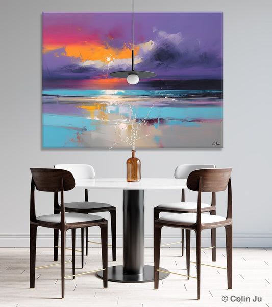 Abstract Landscape Paintings, Modern Abstract Wall Art, Extra Large Canvas Painting for Dining Room, Original Canvas Wall Art Paintings-Grace Painting Crafts